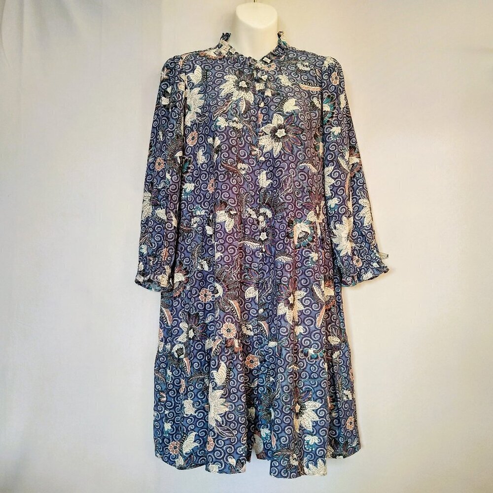 Ann Taylor LOFT Petite Dress LP Large  Floral Tier Ruffle New NWT FA 23